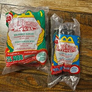 NIP UNOPENED LOT OF 2 McDonald's Power Rangers Rescue 2000 HAPPY MEAL TOY